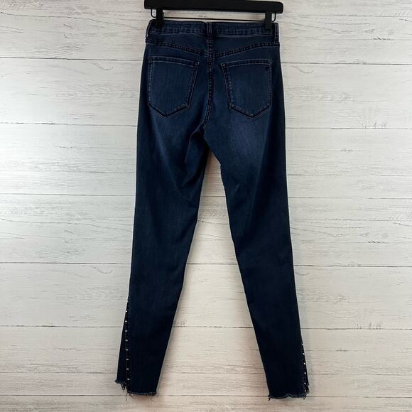 William Rast Dark Wash Studded Skinny Jeans Size 27 - Picture 2 of 10